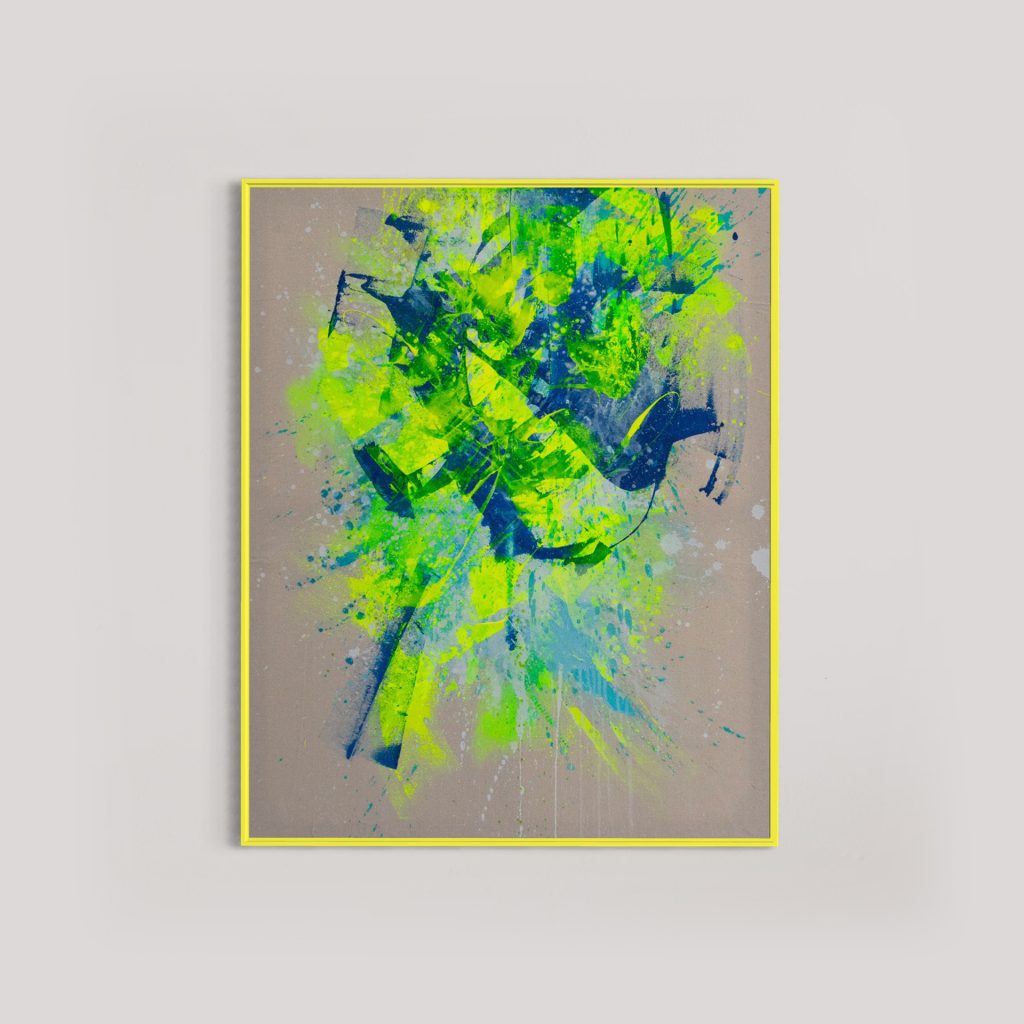Yellow tension, 80 x 100 cm, Acryl auf Leinwand, 2024